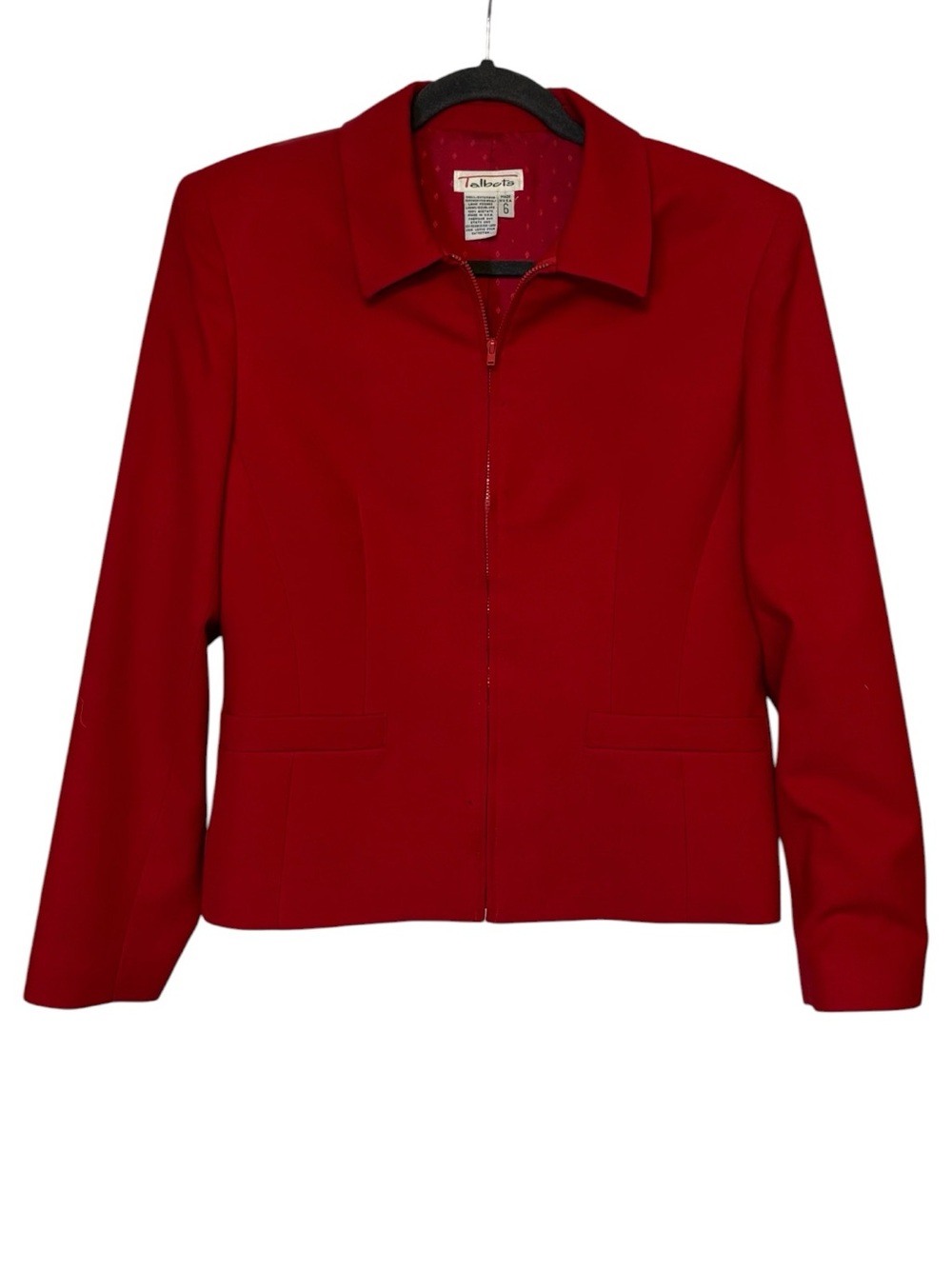 Vintage Talbots Red Wool Tailored Blazer Jacket Size 6